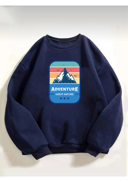 Unisex Great Nature Baskılı Oversize Sweatshirt10