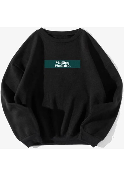 Unisex Vintage Couture Baskılı Oversize Sweatshirt10