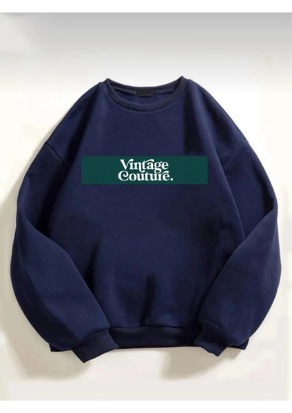 Unisex Vintage Couture Baskılı Oversize Sweatshirt10