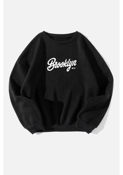 Unisex Brooklyn Baskılı Oversize Sweatshirt10