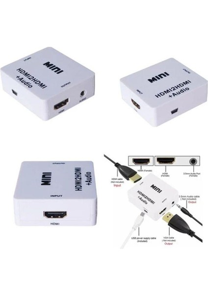 HDMI To Hdmi+Audio Ses Ayırıcı 3.5 mm Jack