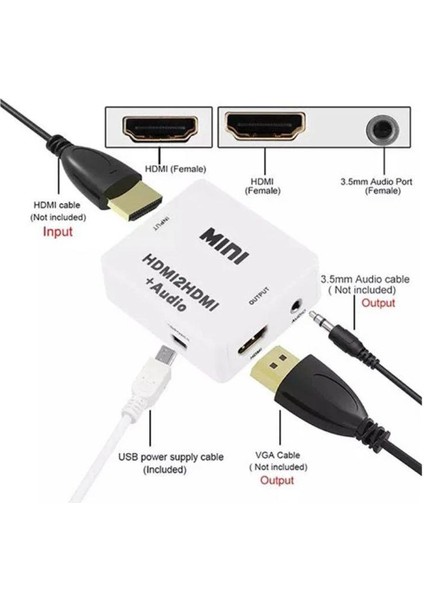 HDMI To Hdmi+Audio Ses Ayırıcı 3.5 mm Jack fiyatları