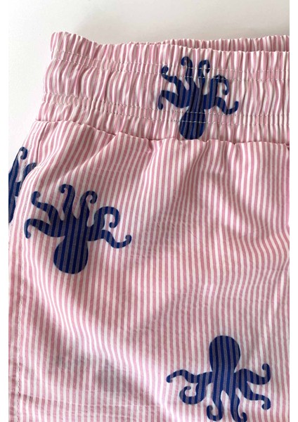 845 Erkek Pembe Desenli Deniz Şortu modelleri