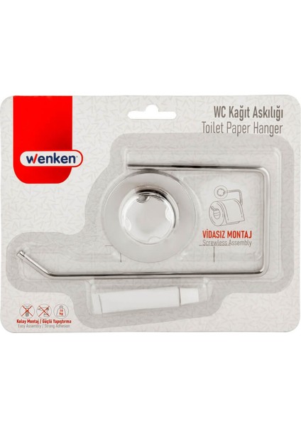 Wenken Vidasız Ultra Güçlü Yapıştırma Lüks Krom Tuvalet Kağıtlık