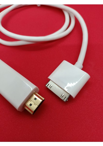 iPad 2/3 Ipone 4s HDMI & Tv Altın Uçlu Görüntü Aktarım Kablosu 1 Metre