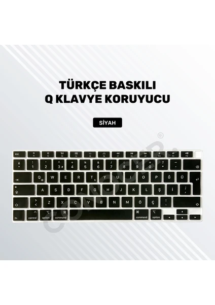 Furenfa Macbook Air 2020 13 Inc M1 A2337 / A2179 Uyumlu Türkçe Q Klavye Slim Şeffaf Klavye Koruyucu Kılıf