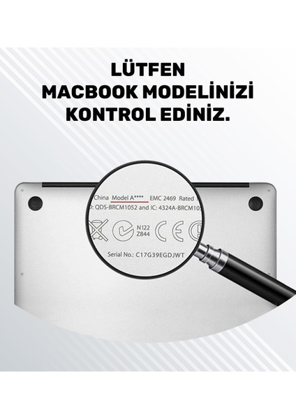 Furenfa Macbook Air 2020 13 Inc M1 A2337 / A2179 Uyumlu Türkçe Q Klavye Slim Şeffaf Klavye Koruyucu Kılıf