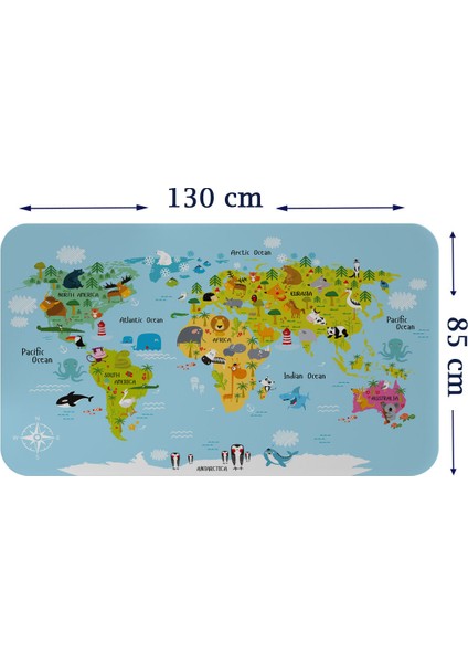 Doğaltercih Eğitici Dünya Haritası Dünya Atlası Çocuk ve Bebek Odası Duvar Sticker 3830XL
