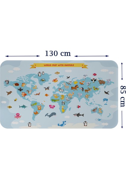 Doğaltercih Eğitici Dünya Haritası Dünya Atlası Çocuk ve Bebek Odası Duvar Sticker 3791XL