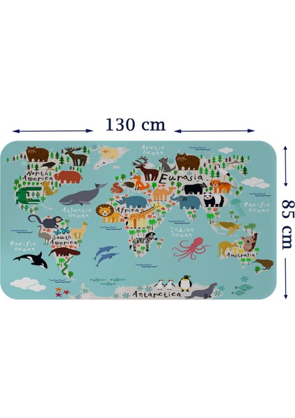 Doğaltercih Eğitici Dünya Haritası Dünya Atlası Çocuk ve Bebek Odası Duvar Sticker 3775XL