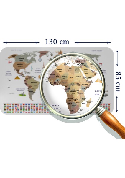 Doğaltercih Türkçe Ülke Bayrak Lı Eğitici Başkent Detaylı Atlası Dünya Haritası Duvar Sticker 3862XL fırsatları