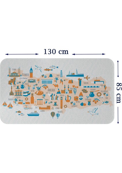 Doğaltercih Eğitici ve Öğretici Dekoratif Cocuk Odası Türkiye Haritası Duvar Sticker 3875XL