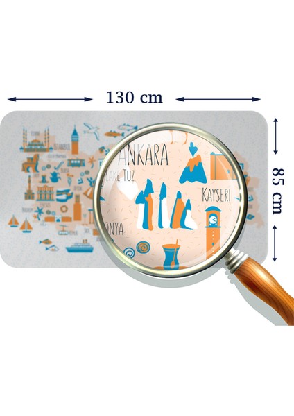 Doğaltercih Eğitici ve Öğretici Dekoratif Cocuk Odası Türkiye Haritası Duvar Sticker 3875XL fırsatları