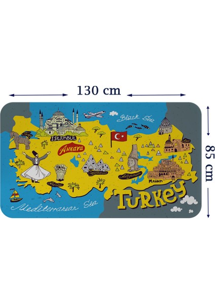 Doğaltercih Eğitici ve Öğretici Dekoratif Cocuk Odası Türkiye Haritası Duvar Sticker 3881XL