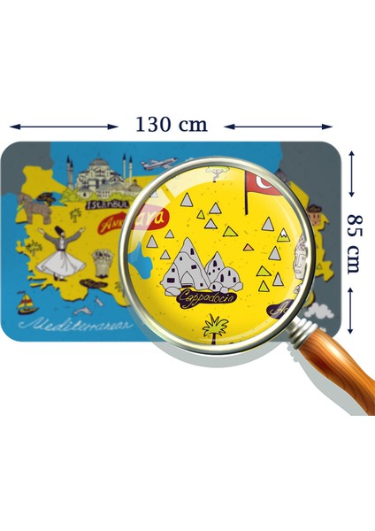 Doğaltercih Eğitici ve Öğretici Dekoratif Cocuk Odası Türkiye Haritası Duvar Sticker 3881XL fırsatları