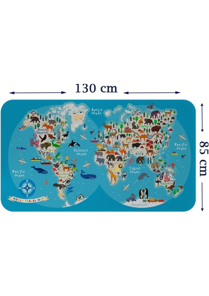 Doğaltercih Eğitici Dünya Haritası Dünya Atlası Çocuk ve Bebek Odası Duvar Sticker 3806XL