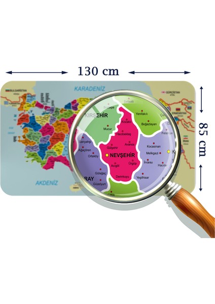 Doğaltercih Eğitici ve Öğretici Detaylı Dekoratif Komşulu Türkiye Haritası Duvar Sticker 3845XL fırsatları