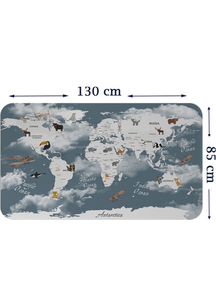 Doğaltercih Eğitici Dünya Haritası Dünya Atlası Çocuk ve Bebek Odası Duvar Sticker 3818XL