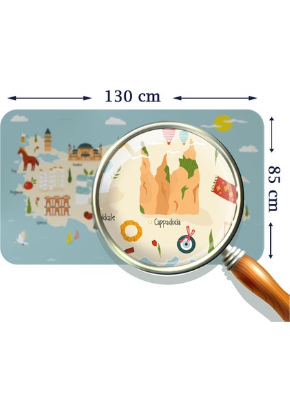 Doğaltercih Eğitici ve Öğretici Dekoratif Cocuk Odası Türkiye Haritası Duvar Sticker 3879XL fırsatları