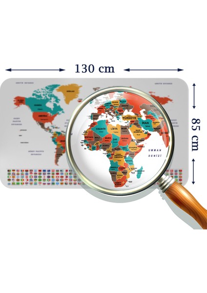 Doğaltercih Eğitici - Öğretici Dünya ve Türkiye Haritası Çocuk Odası Duvar Sticker 3886XL modelleri
