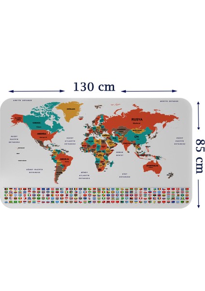 Doğaltercih Eğitici - Öğretici Dünya ve Türkiye Haritası Çocuk Odası Duvar Sticker 3886XL indirimleri