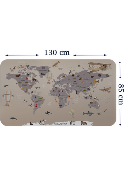 Doğaltercih Eğitici Dünya Haritası Dünya Atlası Çocuk ve Bebek Odası Duvar Sticker 3814XL