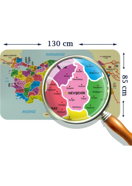 Doğaltercih Eğitici - Öğretici Dünya ve Türkiye Haritası Çocuk Odası Duvar Sticker 3885XL