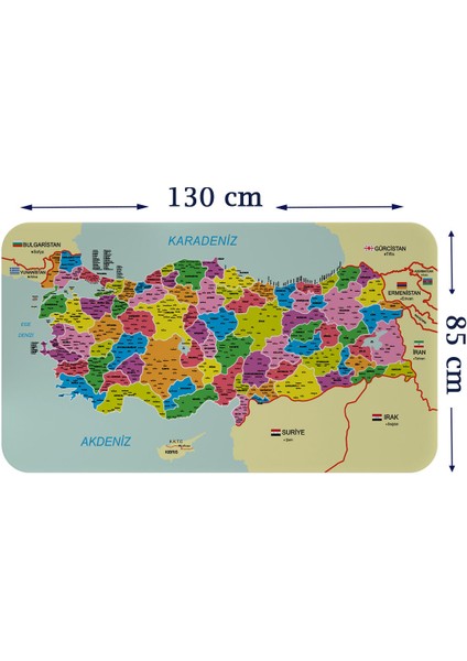 Doğaltercih Eğitici - Öğretici Dünya ve Türkiye Haritası Çocuk Odası Duvar Sticker 3885XL