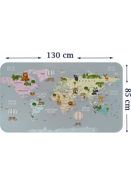 Doğaltercih Eğitici Dünya Haritası Dünya Atlası Çocuk ve Bebek Odası Duvar Sticker 3816XL