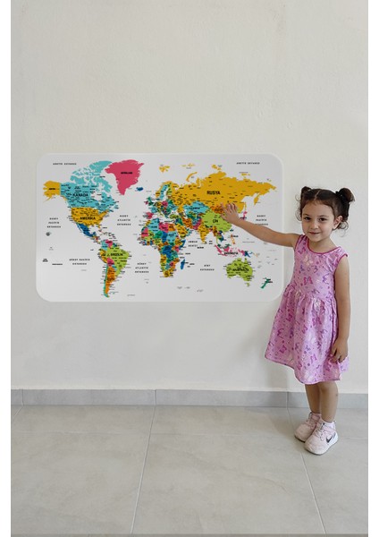 Doğaltercih Türkçe Eğitici Ülke ve Başkent Detaylı Atlası Dünya Haritası Duvar Sticker 3851XL modelleri