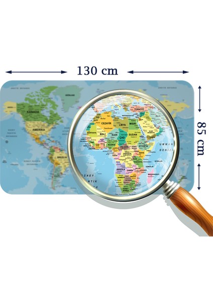 Doğaltercih Eğitici - Öğretici Dünya ve Türkiye Haritası Çocuk Odası Duvar Sticker 3888XL modelleri