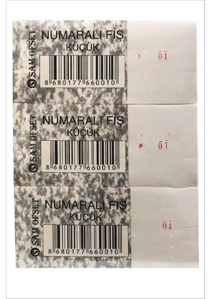 Sam Numaralı Fiş, Numaratörlü Fiş 5X11 cm Ölçülerinde (Küçük Boy) 100 Yapraklı Numaralı