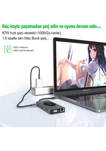 Apple Macbook 14.2' 2021 Çevirici Dönüştürücü 15IN1 Hub Çok Fonksiyonlu Hub indirimleri
