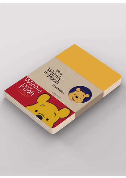 4 'lü Defter Seti A5 Çizgisiz Winnie The Pooh Collection 15X21 cm 64 Sayfa Vol: 02