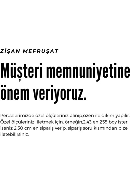 Zişan Mefruşat Krem Renk Saten Güneşlik Perde Yıkanabilir