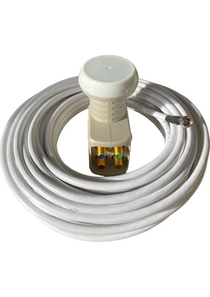 30 Metre Uydu Çanak Anten Kablosu+4 Lü Full Hd Destekli Lnb