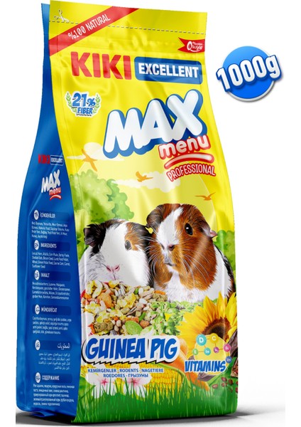 Kıkı Excellent Kemirgen Max Menu Guinea Pig Ginepig Yemi 1000 Gr. KG306