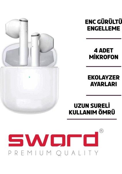 Ninve SW-2110 Bluetooth Kulaklık Beyaz