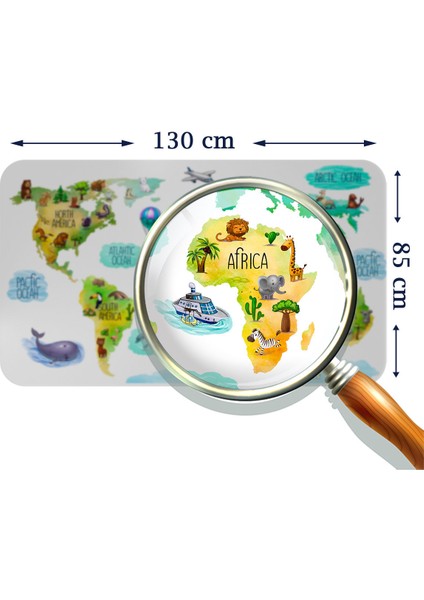 Doğaltercih Eğitici Dünya Haritası Dünya Atlası Çocuk ve Bebek Odası Duvar Sticker 3807XL fırsatları