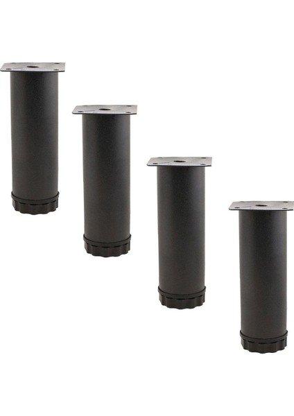 Mobilya Kanepe Baza Koltuk Metal Destek Ayağı Ayarlanabilir Siyah Ayak 12 cm (4 Adet)