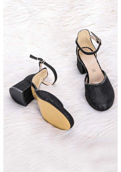 771 Çupra Taşlı Kız Çocuk 5 cm Topuklu Sandalet Ayakkabı Siyah fiyatları