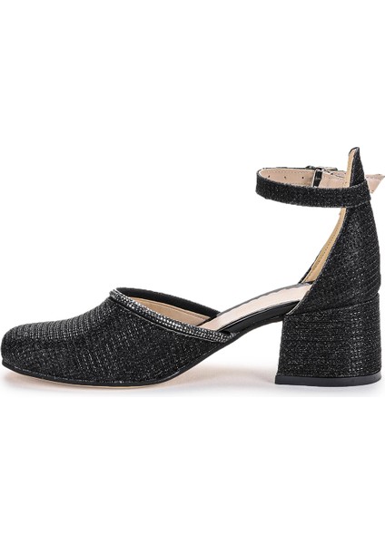 771 Çupra Taşlı Kız Çocuk 5 cm Topuklu Sandalet Ayakkabı Siyah indirimleri