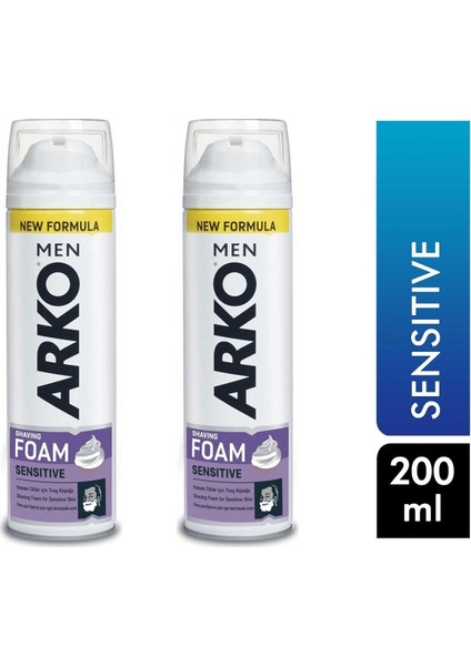 Men Tıraş Köpüğü 200 ml Sensitive 2 Adet