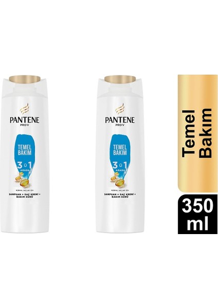 Temel Bakım 3'ü1 Arada Şampuan 350 ml 2 Adet