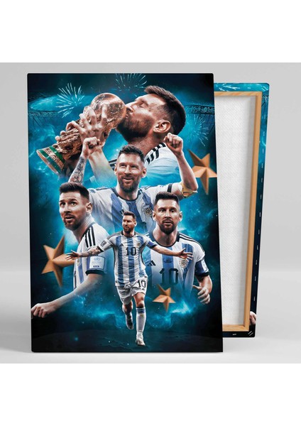 Arjantin Lionel Messi Goat Greatest Of All Time Kupa Kanvas Tablo