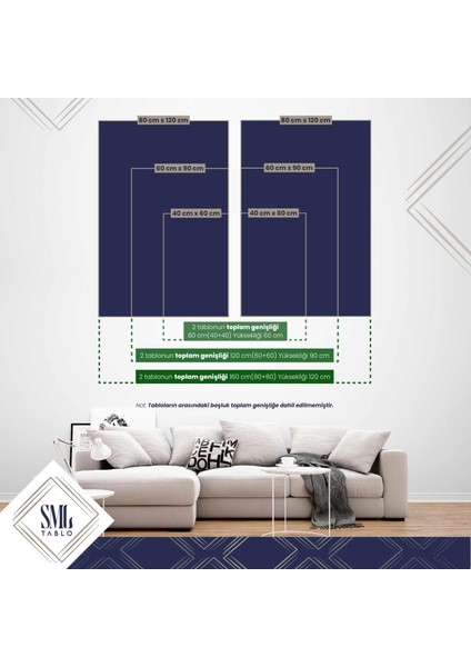 Gold Detaylı Boho Ilüstrasyon Line Art Ikili Kombin 2 Li Set Kanvas Tablo