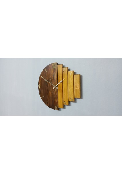 Simay Ahşap Duvar Saati Ceviz - Meşe 40 x 42 cm Sıkıştırılmış 18MM Masif Ağaç MKN-107-SİMAY M modelleri