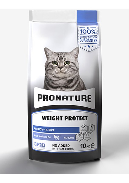 Sterilised Hamsili ve Pirinçli Kısır Kedi Maması 10kg Pronature Weight Protect Cat Anchovy