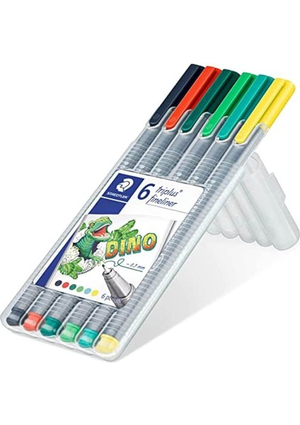 Triplus 6'lı 0.3mm Üçgen Fineliner Dino Kalem Seti / Sb fiyatları