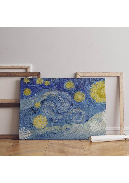 Stary Night Yıldızlı Gece Van Gogh Dekoratif Yatay Kanvas Tablo